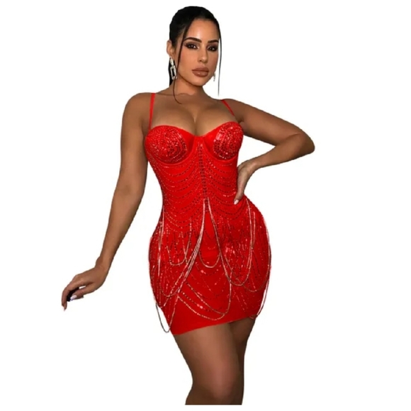 Night Club Dress, Bodycon Midi Dress, Sexy Club Dresses, Sequin Dress - Picture 3 of 5